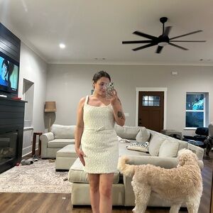 Chic White Textured Wedding Dress